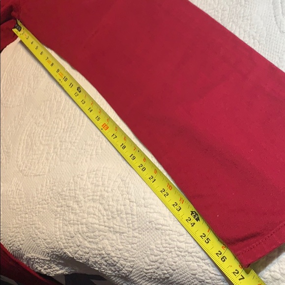 WHBM Red burgundy jeans. 2S - Picture 6 of 8